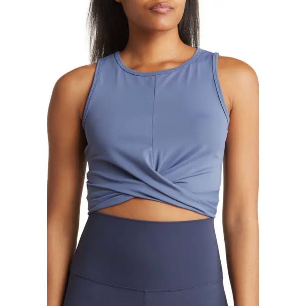 Air Lux Wrapped Twist Front Crop Top